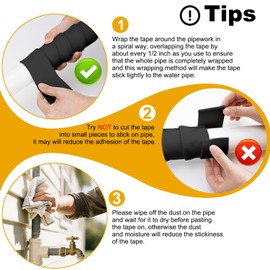 DEMEDO Pipe Insulation Tape, Pipe Wrap Insulation Foam Tape Self Adhesive, Outdoor Water Pipe Insulation Roll for HVAC, AC Line Insulation, 4 inch x 16.5 FT Heat Tape for Water Pipe, Black