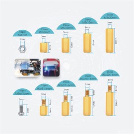 KUBOWAI Pack of 300 Brass Spacers M3 Hexagonal Male-Female Screw Nut Assortment Set Pillar Standoff Spacer for PCB Motherboard