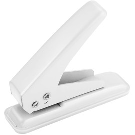 Hole Punches, Loose Leaf Punches, 1 Hole, 0.2 inches (6 mm), Pack of 20, Compact, Lightweight, Portable, Durable, DIY Manual, Office Supplies (White)