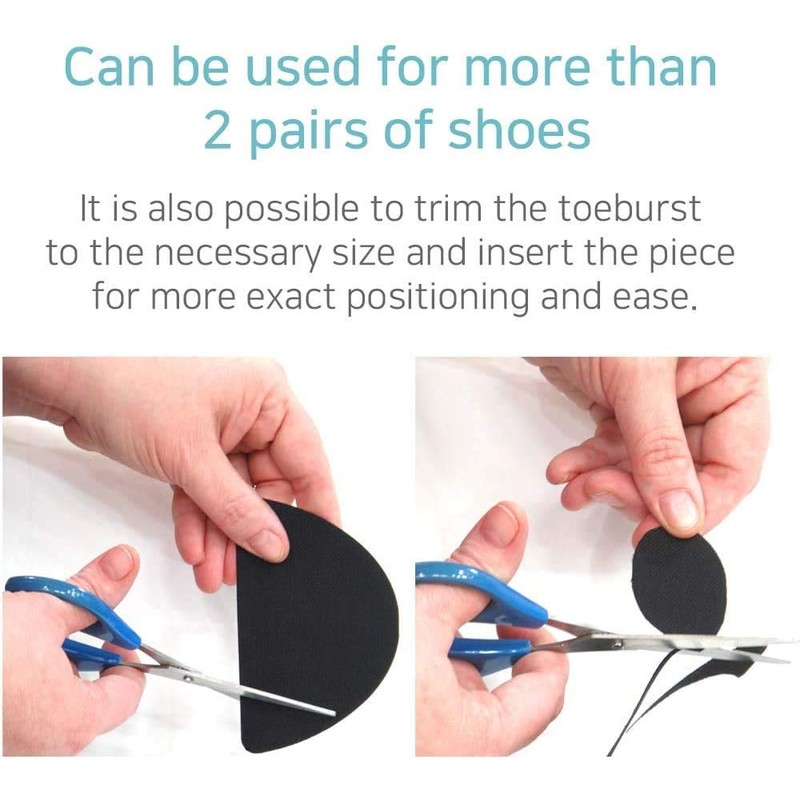 Shoe Toebox Toeburst Blowout Hole Prevention Insert/Patch (Black)