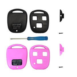 QIXIUBIA 3 Buttons Replacement for Lexus Keyless Entry Remote Key Fob Case Fit for Lexus GS300 GS400 GS430 GX470 IS300 LS400 LS430 LX470 RX300 RX330 RX350 RX400h RX450h SC430 (1 Pink+1 Black)