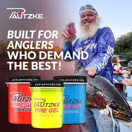 Pautzke Fire Gel Fish Attractant, Shrimp Scent Gel for Lures & Baits, 1.75 oz Long-Lasting Fishing Bait Scent Enhances Saltwater Tackle, Perfect for Coastal Trolling & Offshore Fishing Success