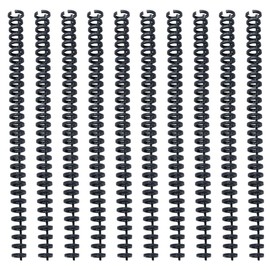 Mobestech 10pcs Notebook Spine Coils, Plastic Binding Spirals, DIY Notebook Comb Bindings for A4/B5/A5, Black, 12mm Diameter