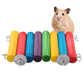 Madera Colorida hámster trampolín Swing Swing Parrot Ardilla Springboard Puente Juguete (Vistoso)