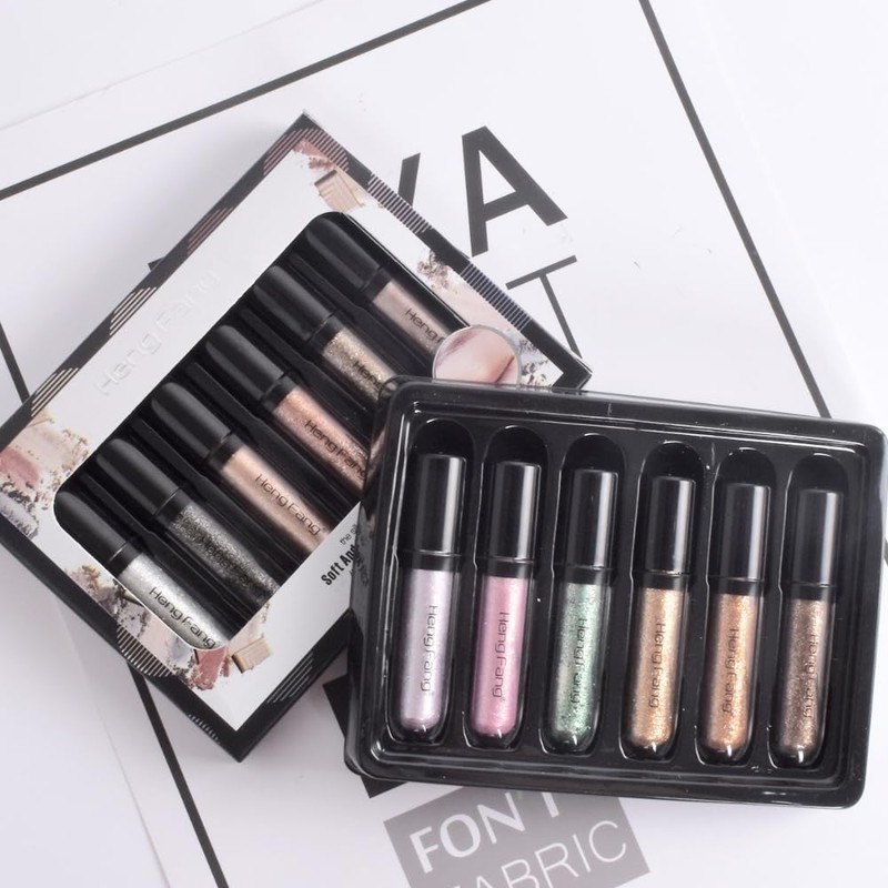 LiangNiShi 6本セット リキッドアイシャドウ ラメ グリッター 涙袋メイク 液体アイシャドウスティック アイシャドウセット 高発色 防水