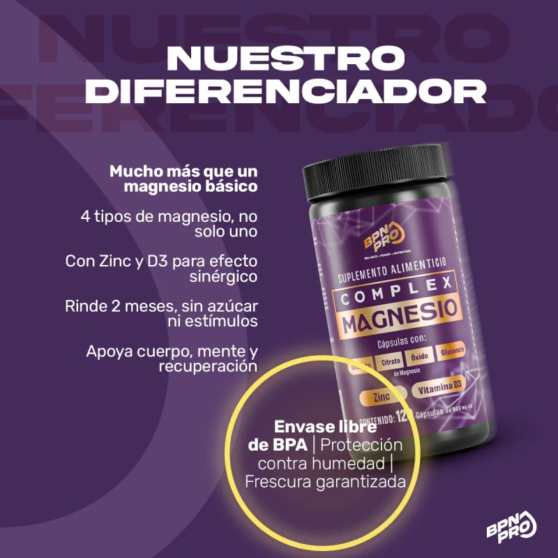 Combo Magnesio Complex Multivitamnico Para Mujer Bpn Pro Sabor Sin
