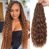 Eeanno Goddess Box Braids Crochet Hair Honey Blonde Boho Hair