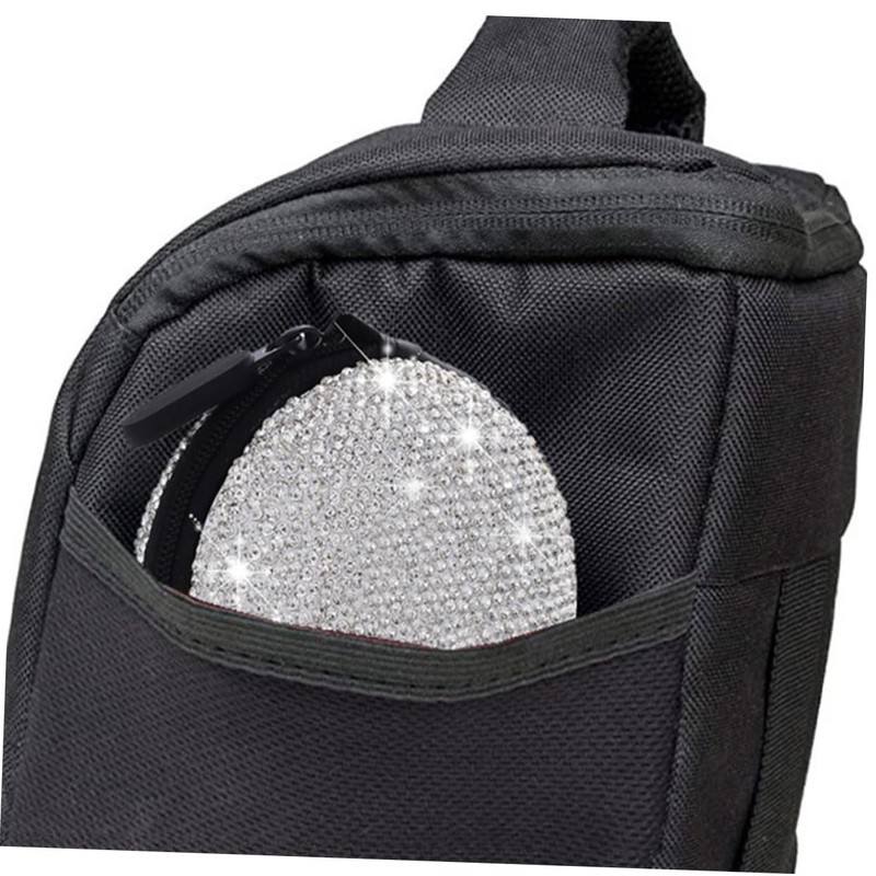 jojofuny 1pc Rhinestone Earphone Storage Case Portable Data Cable Organizer