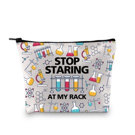 BDPWSS Laboratory Science Gift Medical Lab Technician Gift PHD Graduation Gift Stop Staring At My Rack Chemistry Makeup Bag (Staring rack bag)