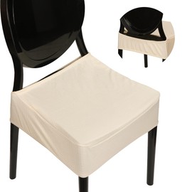 Waterproof Chair Covers for Dining, Chair Covers 4 Pack, Splash-Proof Seat Covers, Covered Stretch Jacquard Washable Slipcover Removable (Beige)