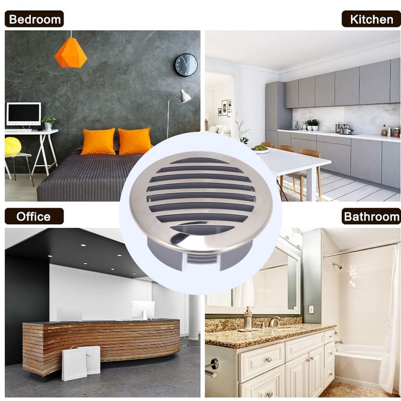 4pcs Stainless Steel Air Vents Louvered Grille Cover Vent Hood