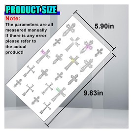 UHANBUT 4PCS Bling Rhinestone Cross Sticker Decals, Self Adhesive Sparkle Diamond Car Body Decoration Stickers, Crystal Auto Bumper Clings Accessories for Cars Window Scrapbook (Cross)
