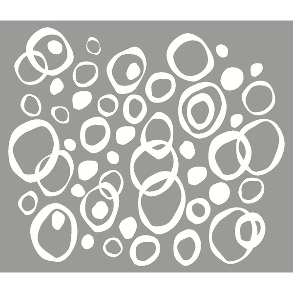 Funky Circles Rings & Dots Wall Vinyl Sticker Decal 50 Pieces 6inch & Smaller White