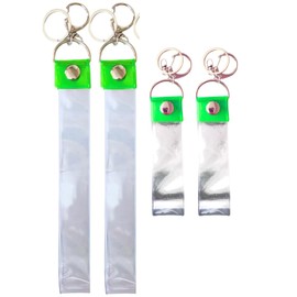 [IMPACT ONLINE] Silver Tape Holder Silver Tape Storage Case Storage Holder Cover Keychain 4 Pcs, emerald green