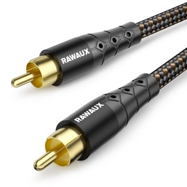 RAWAUX RCAケーブル 5M 24K金メッキ オス-オス 同軸デジタル オーディオケーブル RCAサブウーファー