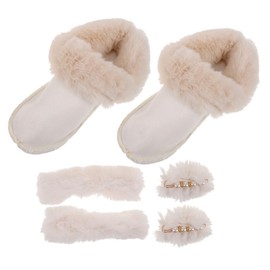 iplusmile 1 Set Winter Shoes Liner Plush Liners for Cozy Warmth Removable and Washable Inner Soles with Pompom Charms for Slippers and Footwear