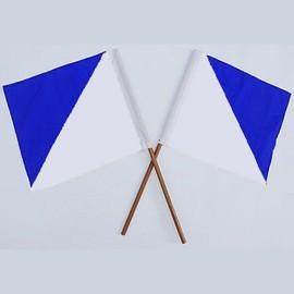 Semaphore Signal Flag Blue and White Set of 2
