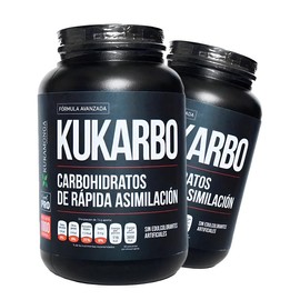 Kukarbo 1 kg | Kit 2 Botes Suplemento de Carbohidratos para Deportistas | Polvo Sabor Neutro | Dosis Diaria 1 scoop antes y 1 scoop despúes del entrenamiento