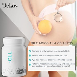 Dekós -CLL Reduce Celulitus | Suplemento Alimenticio Elaborado de Colágeno, Cúrcuma, Resveratrol, Omega 3, Colina, Vitamina A, C y E | Anti Celulitis,