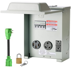 RVINGPRO ETL Listed RV Temporary Power Outlet Panel with Breaker, with 20, 30, 50 Amp RV Receptacle, RV Electrical Outlet Breaker Panel for RV, Camper, Travel Trailer