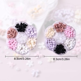 Bow-Knot Nail Charms, 2 Boxes 3D Resin Bow Nail Nail Stud Rhinestones Set, Colorful Acrylic Nails Supplies for Nail DIY Decoration Jewel (B)