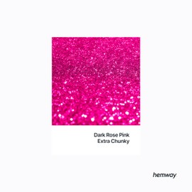 Hemway Premium Ultra Sparkle Glitter Multi Purpose Metallic Flake for Arts Crafts Nails Cosmetics Resin Festival Face Hair - Dark Rose Pink - Extra Chunky (1/24" 0.040" 1mm) 100g / 3.5oz