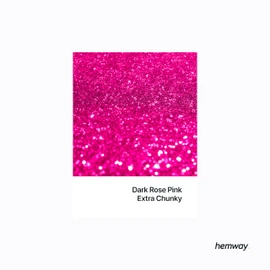 Hemway Premium Ultra Sparkle Glitter Multi Purpose Metallic Flake for Arts Crafts Nails Cosmetics Resin Festival Face Hair - Dark Rose Pink - Extra Chunky (1/24" 0.040" 1mm) 100g / 3.5oz