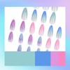 Cat Eye Press on Nails Almond - 24pcs Rainbow Gradient
