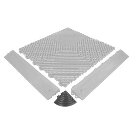 IYG Floor Corner Piece Garage Floor Covering Tiles Garage Floor Mats Workshop Plastic Decking Workshop Floor Click Tiles Plate Garage Tile