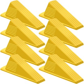 Frienda 8 Pcs Jumbo Door Stoppers Heavy Duty Door Stopper Tall up to 2inch Tall Wedge TPR Large Door Wedge Stackable Big Rubber Doorstop for Hotel Carpet Hardwood Concrete and Tile (Yellow)