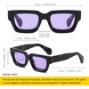 Retro Rim Thick Rectangular Sunglasses Men Women Square Transparent Lens