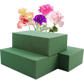Prashent 3Pcs Floral Foam Blocks,Green Wet Dry Flower Foam Plant Foam for Fresh & Artificial Flower Arrangements DIY Craft 5.5”L x 3.1”W x 1.7”H