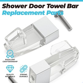 Gordon Glass® Acrylic Towel Bar Brackets for Alumax and Basco Shower Door Parts, Bright Chrome Sleeve with Screws - Set of Two Brackets