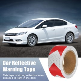 ACROPIX Universal 5cmx10m Red and White Arrow Reflective Stickers Reflective Tape Safety Warning Reflective Protector - Pack of 1