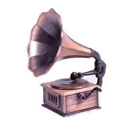 Replica Antique Gramophone Sharpener - Bronze Collectible Miniature Figurine - Musician Gift Phonograph