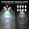 Tudoccy LED Garage Light 4 Pack, 120W Ultra Bright LED
