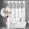 YellyHommy No Hook Shower Curtain with Snap in Fabric Liner