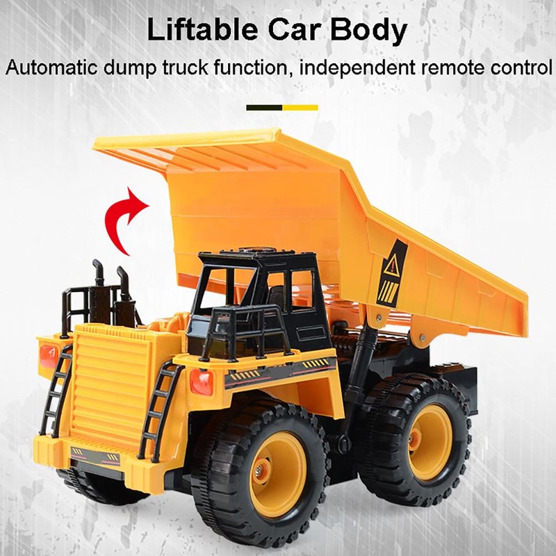 2.4GHz Remote Control 6 Channel Dump Truck with Lights Simulation