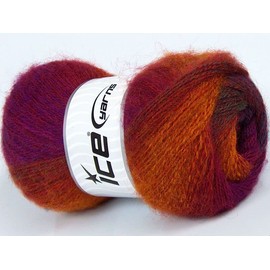 Red Orange Blue Green Purple Mohair Pastel Yarn - Premium Acrylic, Wool, Mohair Sport Weight Yarn 100 Gram 546 Yards