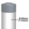 SKIR'CO (4 pcs) Fence Post Caps, Round 60 mm Grey
