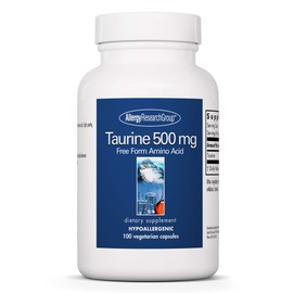 Allergy Research Group - Taurine 500 mg - Energy, Cardiovascular Support - 100 Vegetarian Capsules