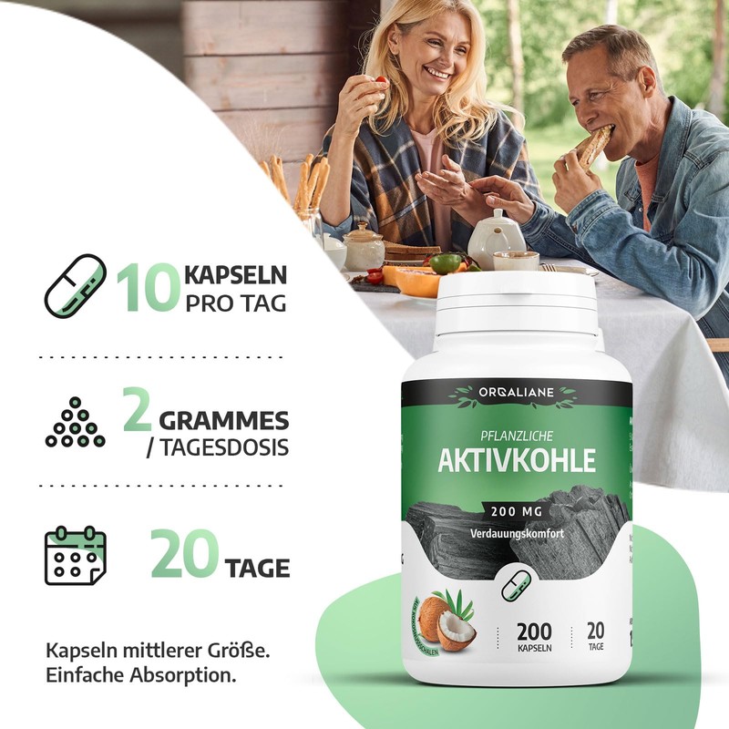 Activated Carbon - 200 mg - 200 capsules