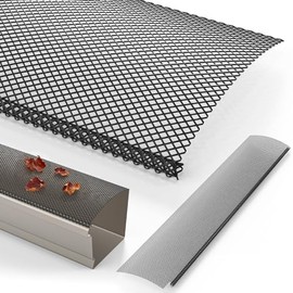 Lock-in Gutter Guard - 6” x 120 ft Durable Coated Steel Leaf Gutter Guards Micro Mesh Gutter Screens Gutter Protection Covers Fit K Style Gutter, Black, Pack of 40