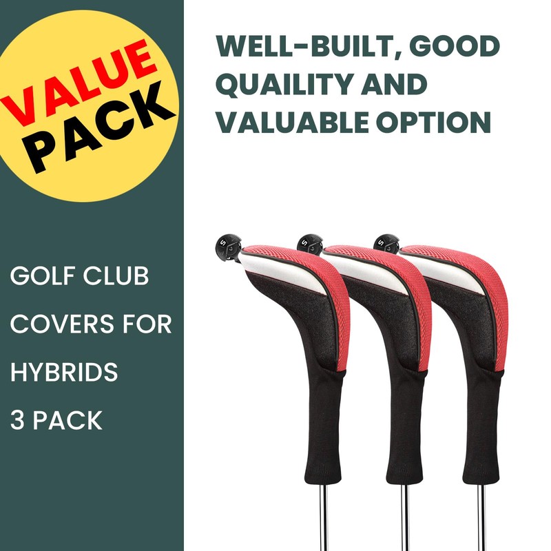 Golf Club Head Covers Woods Hybrids Value 3/4 Pack, Headcovers