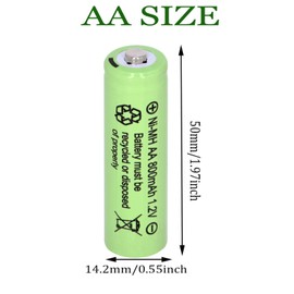 Yibatopow 4 Packs 1.2v AA Ni-MH Rechargeable Batteries,Double A 800mAh 1.2V Solar Lights Batteryies Pre-Charged, High Capacity for Outdoor Solar Lights