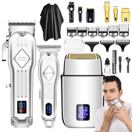 IRUIBEAUTY 3-Piece Cordless Hair Trimmer Set Electric Stainless Steel Blade Rechargeable Barber Hair Beard English Householdcolor: Black