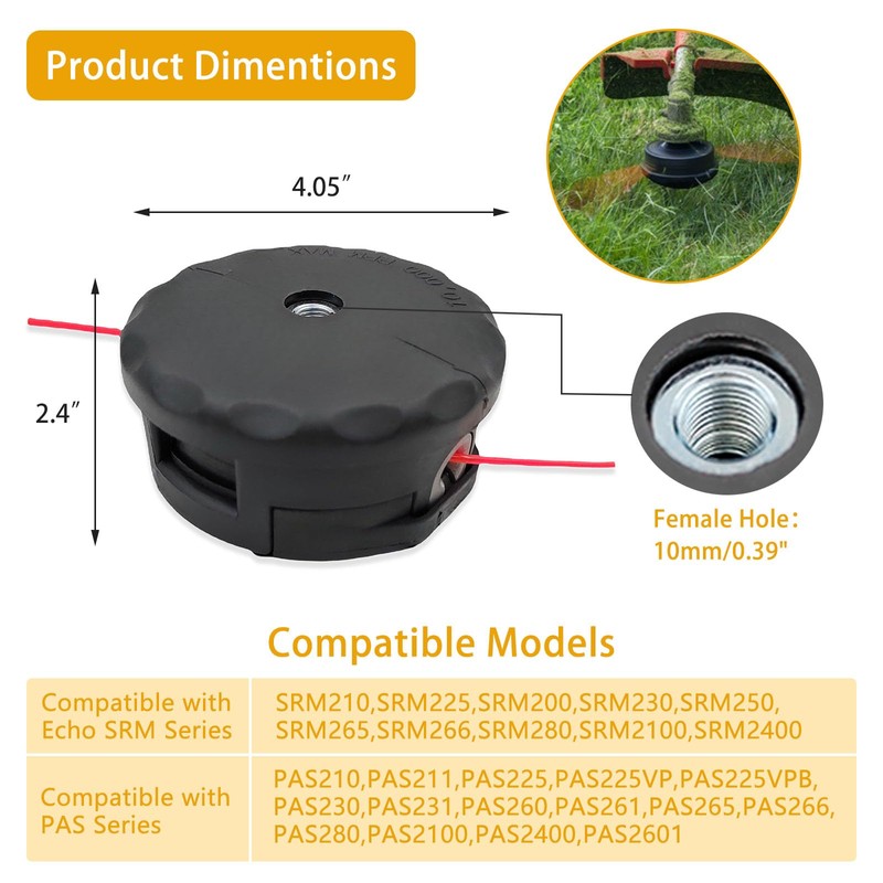 jarmunny String Trimmer Head SRM-225 for E-c-h-o Speed Feed 400