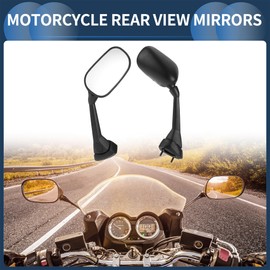 INFINAUTO Motorcycle Rear View Mirrors Front Side Mirrors Mount for YAMAHA FZ1 FAZER 2007-2013 Aluminum Plastic Black Adjustable