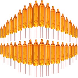 Mudder 60 Count 2.5v Christmas Lights Mini Incandescent Wire String Lights Replacement Bulbs Indoor Outdoor Halloween Christmas Light Decorations(Orange)