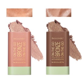 SeleneTenderaes Bronzer Stick, Facial Contouring Stick,Cream Contour Stick, Facial Contouring Stick,Highlight Contour Makeup Long Lasting, Face Bronzer, Face Shaping,02,Rich Glow&04,Beach Glow